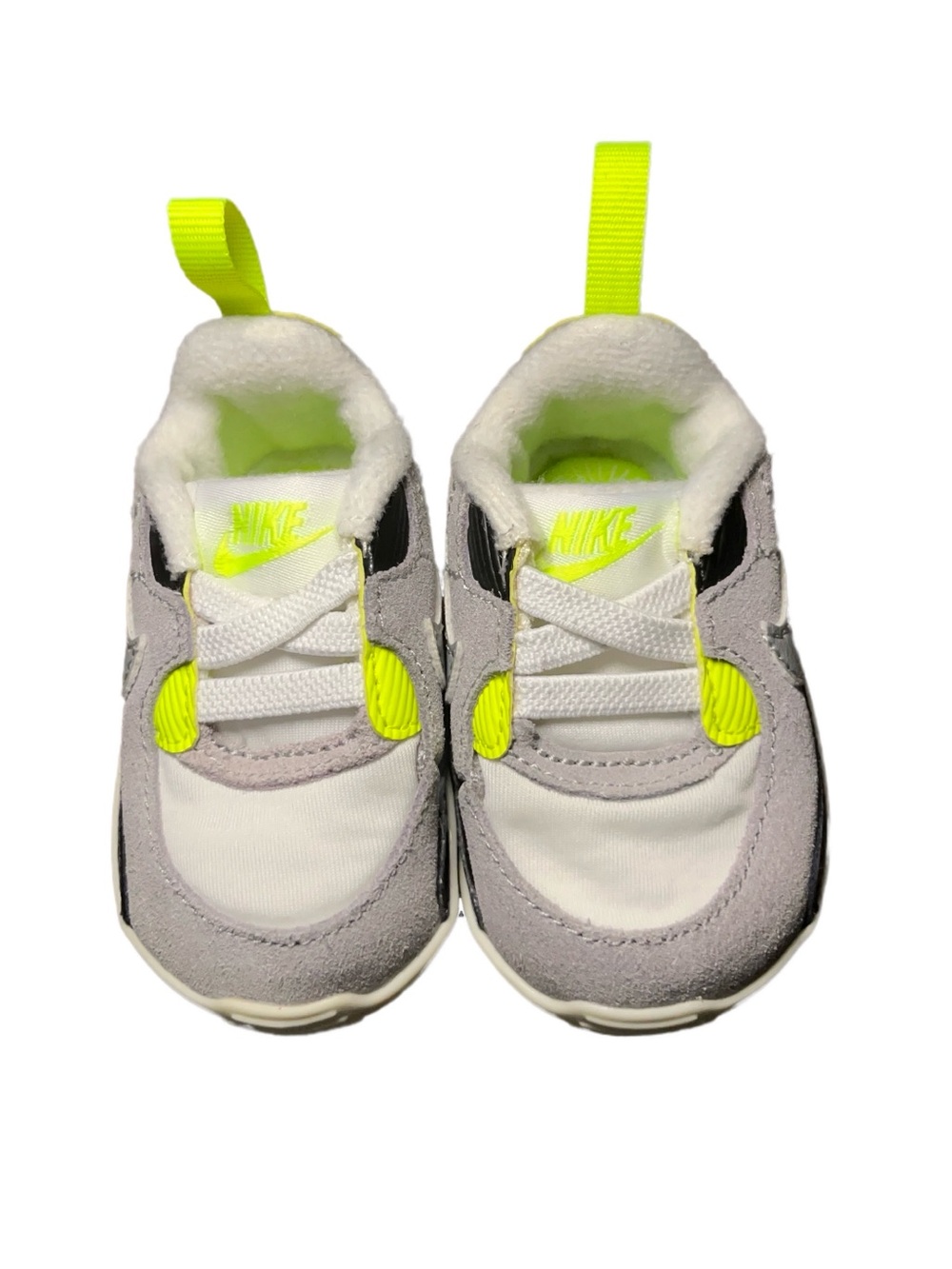 Nike Air Max 90 Baby Shoes Size 2C Grey/Volt